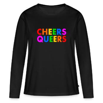 Cheers queers - T-shirt manches longues Premium bio Femme - noir - Devant - Julia (174cm)