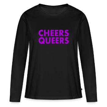 Cheers queers - T-shirt manches longues Premium bio Femme - noir - Devant - Julia (174cm)
