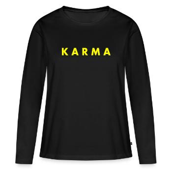 Karma - T-shirt manches longues Premium bio Femme - noir - Devant - Julia (174cm)