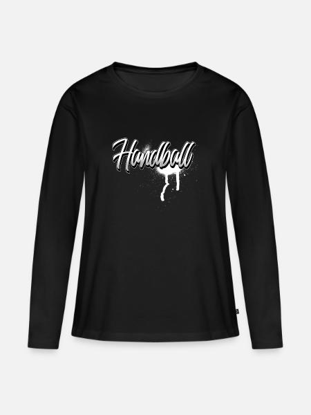 Handball Handballer - Frauen Premium Bio Langarmshirt - Schwarz