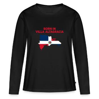 Dominican Republic - Women's Premium Organic Long Sleeve Shirt - black - Front - Julia (174cm)