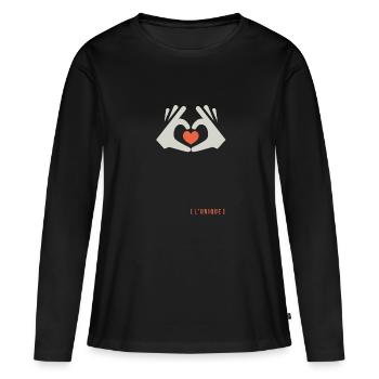 Super copain l unique cadeau copain ami - T-shirt manches longues Premium bio Femme - noir - Devant - Julia (174cm)