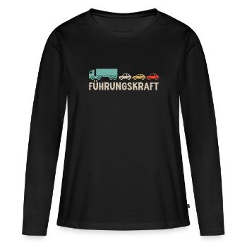 LKW Fahrer Führungskraft Fernfahrer - Frauen Premium Bio Langarmshirt - Schwarz - Vorne - Julia (174cm)