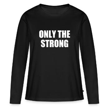 only the strong - T-shirt manches longues Premium bio Femme - noir - Devant - Julia (174cm)