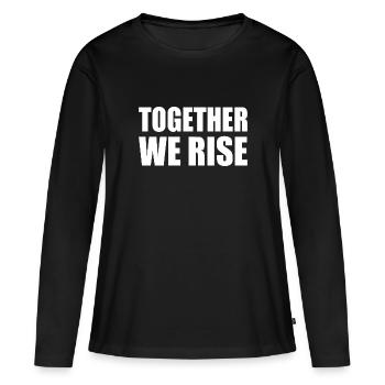 together we rise - T-shirt manches longues Premium bio Femme - noir - Devant - Julia (174cm)