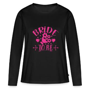 Mariée - T-shirt manches longues Premium bio Femme - noir - Devant - Julia (174cm)