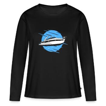 Motorboot - Frauen Premium Bio Langarmshirt - Schwarz - Vorne - Julia (174cm)