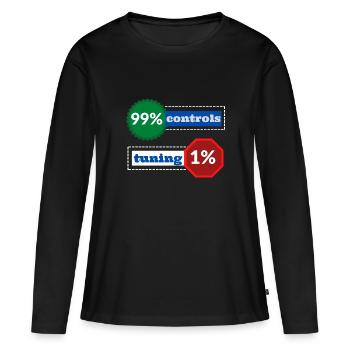 1% Abstimmung 99% Kontrollen - Frauen Premium Bio Langarmshirt - Schwarz - Vorne - Julia (174cm)