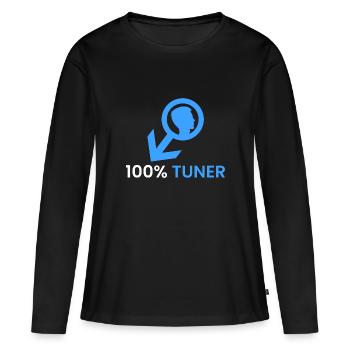 100% Tuner - T-shirt manches longues Premium bio Femme - noir - Devant - Julia (174cm)