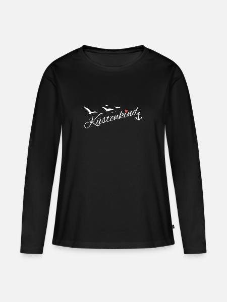 Küstenkind - Frauen Premium Bio Langarmshirt - Schwarz