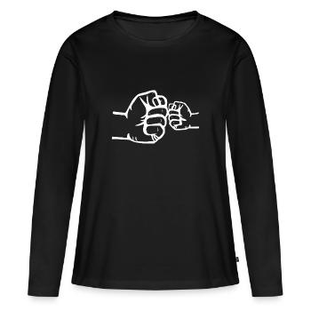 Vatertag Daddy Tochter Kind ich liebe Papa Dad - Frauen Premium Bio Langarmshirt - Schwarz - Vorne - Julia (174cm)