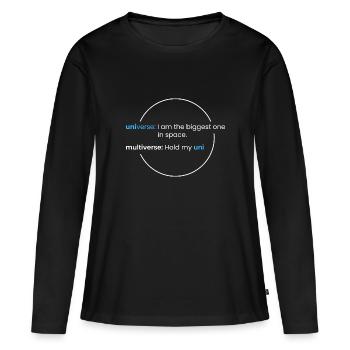 Multivers > Univers - T-shirt manches longues Premium bio Femme - noir - Devant - Julia (174cm)