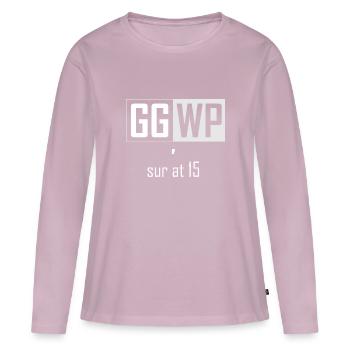 GGWP - SUR AT 15 - Women's Premium Organic Long Sleeve Shirt - dusky pink - Front - Julia (174cm)