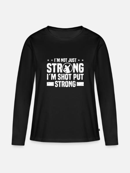 Kugelstoßen - Frauen Premium Bio Langarmshirt - Schwarz