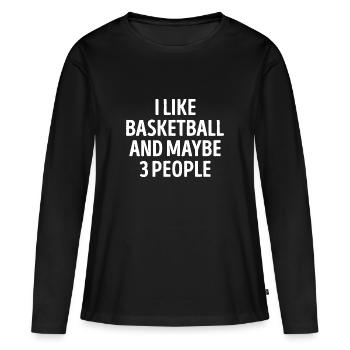 J’aime le basket-ball et peut-être 3 personnes - T-shirt manches longues Premium bio Femme - noir - Devant - Julia (174cm)