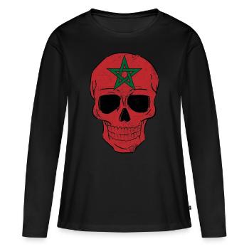 Maroc - T-shirt manches longues Premium bio Femme - noir - Devant - Julia (174cm)