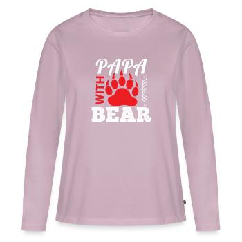 Papa Bear - T-shirt manches longues Premium bio Femme - rose poudré - Devant - Julia (174cm)