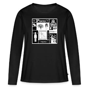 POISSONS - T-shirt manches longues Premium bio Femme - noir - Devant - Julia (174cm)