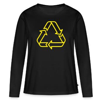 Symbole de recyclage - T-shirt manches longues Premium bio Femme - noir - Devant - Julia (174cm)