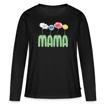 Mama - Frauen Premium Bio Langarmshirt - Schwarz - Vorne - Julia (174cm)