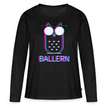 Ballern Techno Raver Electro Rave Musik Club - Frauen Premium Bio Langarmshirt - Schwarz - Vorne - Julia (174cm)