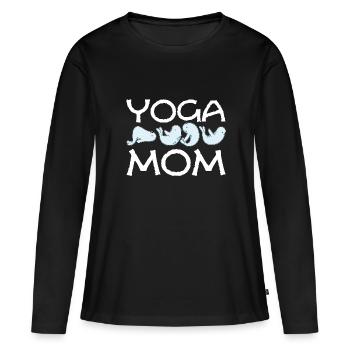 Yoga Mama Mother Mom Gift - Women's Premium Organic Long Sleeve Shirt - black - Front - Julia (174cm)