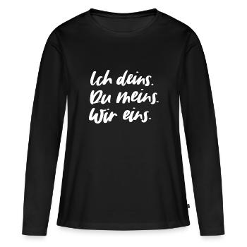 Ich & Du - Frauen Premium Bio Langarmshirt - Schwarz - Vorne - Julia (174cm)