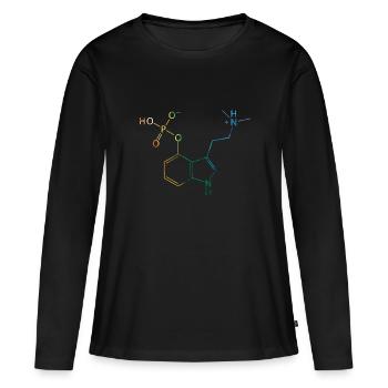 Molécule de psilocybine Chimie Champignons magiques Champignons Psy - T-shirt manches longues Premium bio Femme - noir - Devant - Julia (174cm)