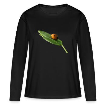 Coccinelle toupie sans texte - T-shirt manches longues Premium bio Femme - noir - Devant - Julia (174cm)
