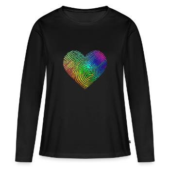 Gay Pride DNA Rainbow - T-shirt manches longues Premium bio Femme - noir - Devant - Julia (174cm)