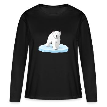 Ours polaire sur la banquise - T-shirt manches longues Premium bio Femme - noir - Devant - Julia (174cm)