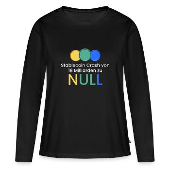 Stablecoin Crash zu NULL - Frauen Premium Bio Langarmshirt - Schwarz - Vorne - Julia (174cm)