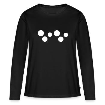 Six cercles en forme de cercle - T-shirt manches longues Premium bio Femme - noir - Devant - Julia (174cm)