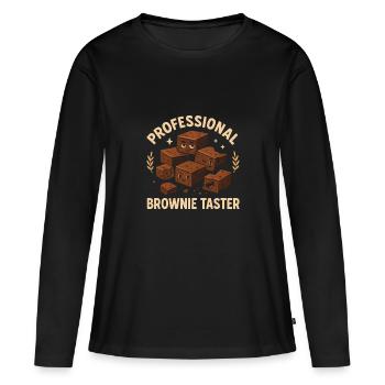 Brownie professionnel Dégustation de Brownie - T-shirt manches longues Premium bio Femme - noir - Devant - Julia (174cm)