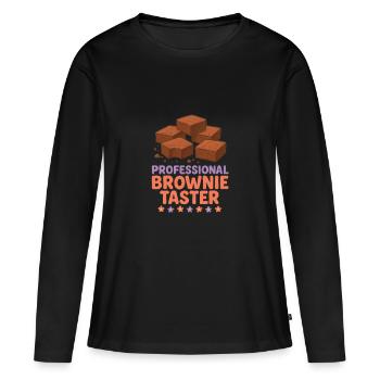 Brownie professionnel Dégustation de Brownie - T-shirt manches longues Premium bio Femme - noir - Devant - Julia (174cm)