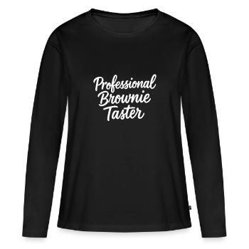 Brownie professionnel Dégustation de Brownie - T-shirt manches longues Premium bio Femme - noir - Devant - Julia (174cm)