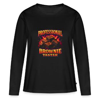 Brownie professionnel Dégustation de Brownie - T-shirt manches longues Premium bio Femme - noir - Devant - Julia (174cm)