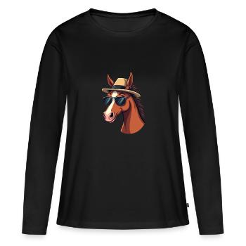 Pferderennen Derby Tag Lustiges Rennpferd Derby - Frauen Premium Bio Langarmshirt - Schwarz - Vorne - Julia (174cm)