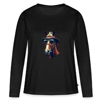 Pferderennen Derby Tag Lustiges Rennpferd Derby - Frauen Premium Bio Langarmshirt - Schwarz - Vorne - Julia (174cm)