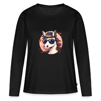 Pferderennen Derby Tag Lustiges Rennpferd Derby - Frauen Premium Bio Langarmshirt - Schwarz - Vorne - Julia (174cm)