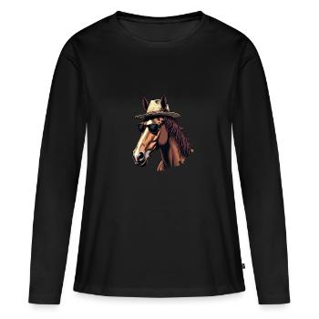 Pferderennen Derby Tag Lustiges Rennpferd Derby - Frauen Premium Bio Langarmshirt - Schwarz - Vorne - Julia (174cm)
