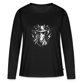 Pferderennen Derby Tag Lustiges Rennpferd Derby - Frauen Premium Bio Langarmshirt - Schwarz - Vorne - Julia (174cm)