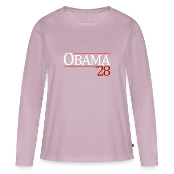 Obama '28 Obama 2028 Président Barack Obama 2028 - T-shirt manches longues Premium bio Femme - rose poudré - Devant - Julia (174cm)