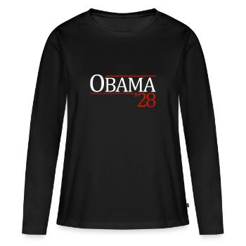 Obama '28 Obama 2028 Président Barack Obama 2028 - T-shirt manches longues Premium bio Femme - noir - Devant - Julia (174cm)