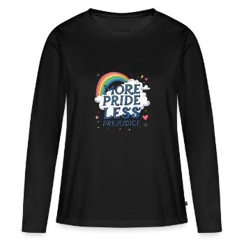 More Pride Less Prejudice Rainbow Pride Mon - Women's Premium Organic Long Sleeve Shirt - black - Front - Julia (174cm)