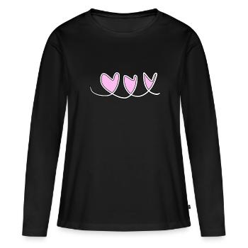 hearts heart - Women's Premium Organic Long Sleeve Shirt - black - Front - Julia (174cm)