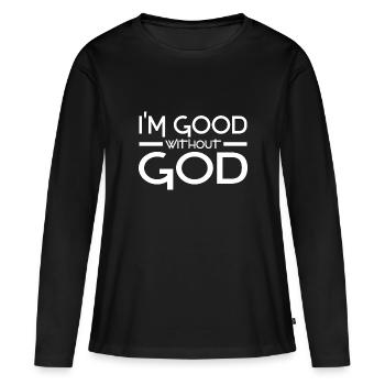 Proverbes de l’athéisme - T-shirt manches longues Premium bio Femme - noir - Devant - Julia (174cm)