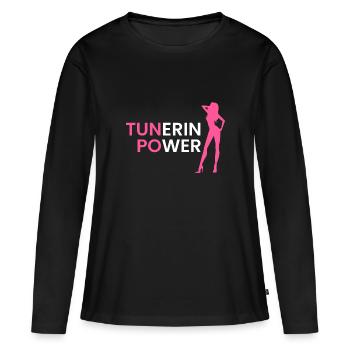 Puissance du tuner - T-shirt manches longues Premium bio Femme - noir - Devant - Julia (174cm)