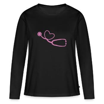 Médecin médecin médecin assistant médecin infirmier - T-shirt manches longues Premium bio Femme - noir - Devant - Julia (174cm)