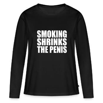 Smoking shrinks the penis - T-shirt manches longues Premium bio Femme - noir - Devant - Julia (174cm)